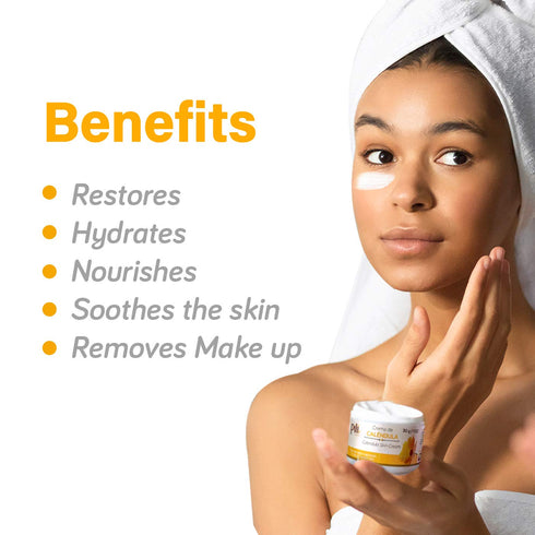 Pili Natural Calendula Cream, Hydrating Moisturizer for Dry Skin, Soothing Face and Body Cream, 3 pack