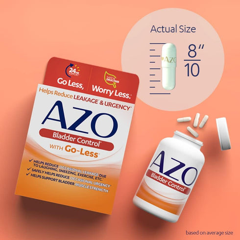 AZO Bladder Control with Go-Less - 54 Count Daily Supplement for Occasional Urgency & Leakage Support