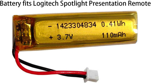 AOLIKES 3.7v 110mAh Rechargeable Lipo Battery Replacement for Logitech Spotlight Presentation Remote