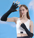 Kecartu 1 Copper Long Arthritis Gloves,Long Wrist Compression Arm Sleeve Carpal Tunnel Gloves, Fingerless Hand