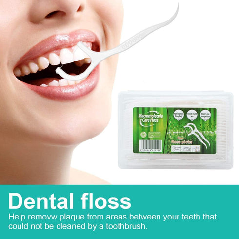 Leioua Dental Floss Picks, 300 Counts, Unflavored Durable Disposable Threaders for Adults and Kids with 6 Travel Cases