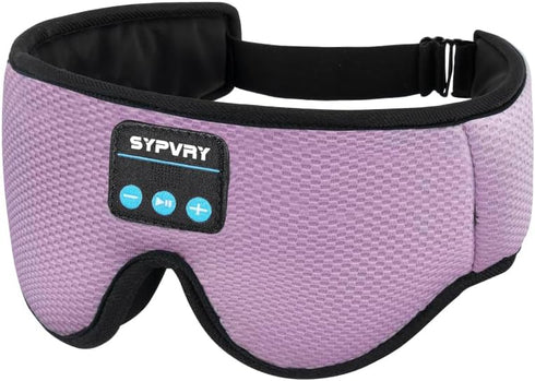 Sleep Mask Bluetooth Headphones, Soft Wireless Headband Eye Mask with Microphone - Purple
