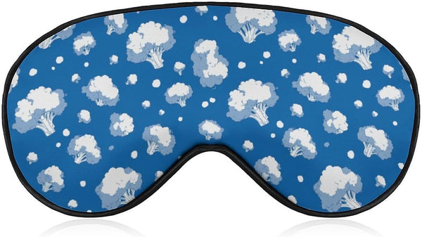 Sleeping Mask for Men & Women,Broccoli Clouds Blue Block-Out Eye Mask for