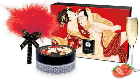 Shunga Sparkling Strawberry Wine Kissable Massage Powder - One Size by