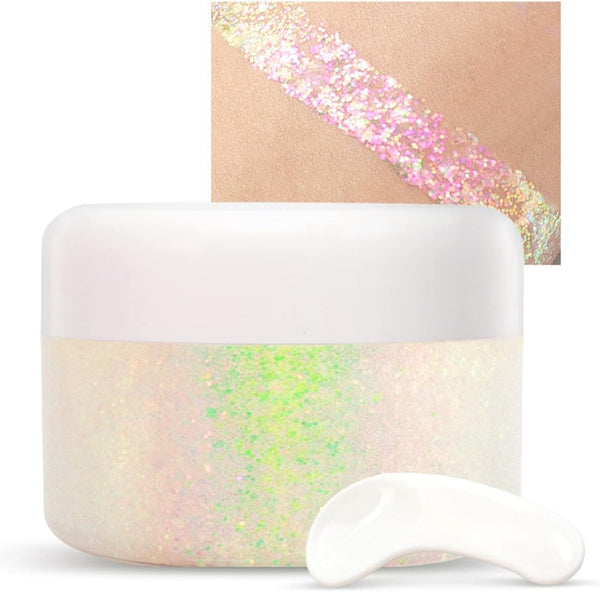 Holographic Body Glitter Gel for Face, Body, Hair, Lip Makeup, Long-Lasting Waterproof Liquid Sequins for Parties