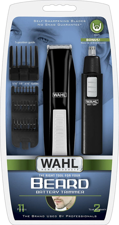 Wahl Cordless Beard Trimmer with Ear, Nose, Brow Trimmer