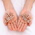 Unicra Wedding Crystal Flower Hair Pins, Decorative Bridal Hair Accessories Pack of 2 (Rose Gold)