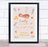 The Card Zoo New Baby Birth Details Christening Nursery Girl Sleeping Keepsake Gift Print