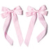 Silky Satin Hair Bows and Ribbons, 2PCS Pink Alligator Clips for Ponytail Holders, Hair Accessories for Women