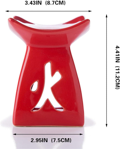 OLBA107 Feng Shui Zen Ceramic Essential Oil Burner Diffuser Tea Light Holder Great for Home Decoration & Aromatherapy
