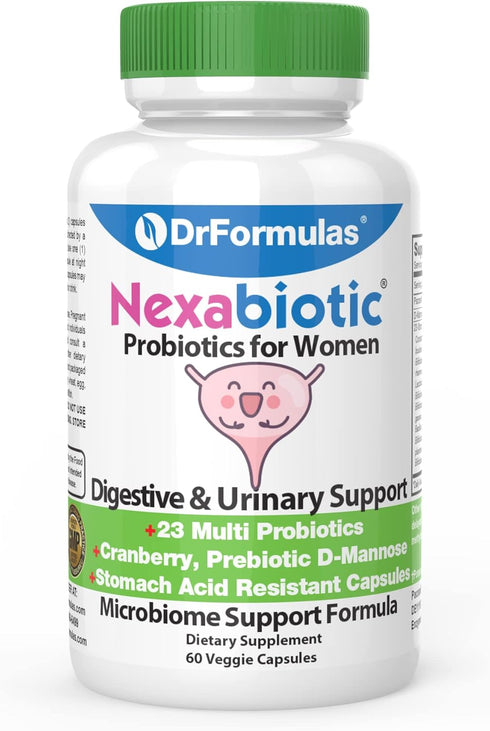 DrFormulas Cranberry Probiotics for Women, Vaginal Health & Urinary Tract, 60 Capsules