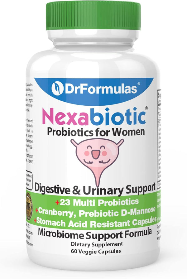 DrFormulas Cranberry Probiotics for Women, Vaginal Health & Urinary Tract, 60 Capsules