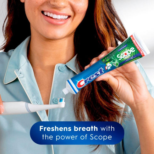 Pack (3 Count 5.4 oz 16.2 oz Crest Complete Whitening + Scope, Long Lasting Mint Toothpaste, Triple of Tubes)