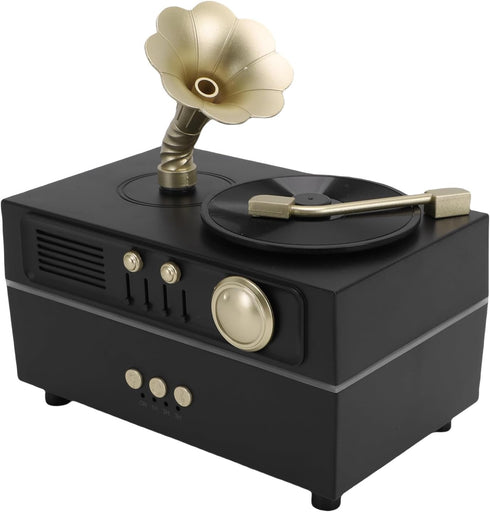 Zunate Retro Turntable Aromatherapy Diffuser Humidifier with USB Bluetooth Speaker Fragrant Mist for Home Office