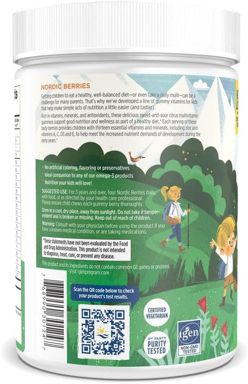 Nordic Naturals Nordic Berries, Citrus - 200 Gummy Berries - Great-Tasting Multivitamin for Ages 2+, 50 Servings