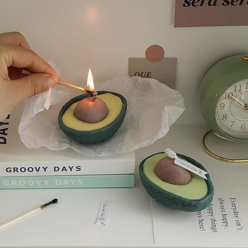 T-shin Candle,90G Avocado Shaped Scented Aroma Soy Wax Decorative Candle for Table Photo Prop Birthday Gift,Prefect