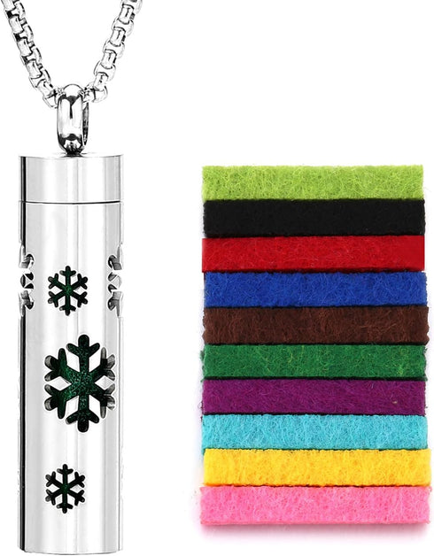 Ucubwfu 12 pcs Essential Oil Necklace, Alloy Aromatherapy Diffuser Necklace, Aromatherapy Pendant