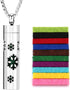 Ucubwfu 12 pcs Essential Oil Necklace, Alloy Aromatherapy Diffuser Necklace, Aromatherapy Pendant