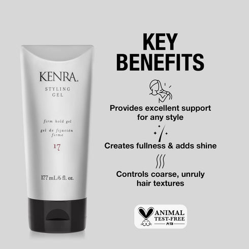 Kenra Styling Gel 17 | High Hold Gel | Creates Fullness & Adds Shine | Controls Coarse, Unruly Hair Textures |