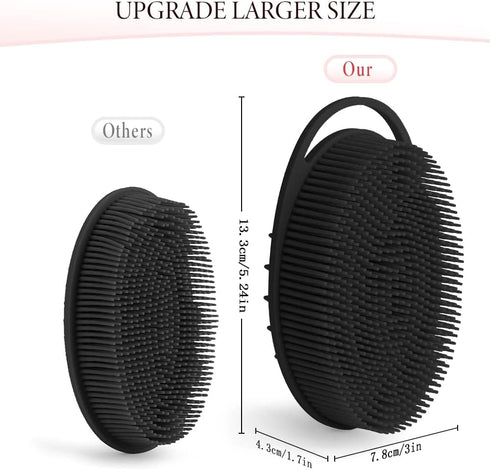 Silicone Body Scrubber, 2 Pcs Exfoliating Shower Scrubber, 2 in 1 Silicone Brush for All Skin Men Women Kids