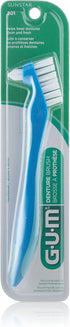 GUM Denture Brush - Dual Headed Hard Bristle Toothbrush for Dentures & Acrylic Retainers - Dentist Recommended Denture Cleaner (6pk) by GUM