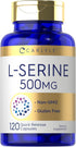 Carlyle L Serine Capsules, 500 mg, 120 Count, Non-GMO & Gluten Free Supplement