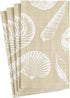 Caspari Shells Paper Guest Towel Napkins in Sand - Two Packs of