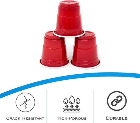 EDI Disposable Red Plastic Mini Party Shot Glasses, 2 oz, 40 Count