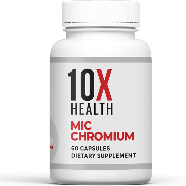 10X Health MIC Chromium Supplement - 60 Capsules with Choline, Inositol & L Methionine