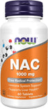 NOW Supplements NAC 1,000 mg - Free Radical Protection, 60 Tablets