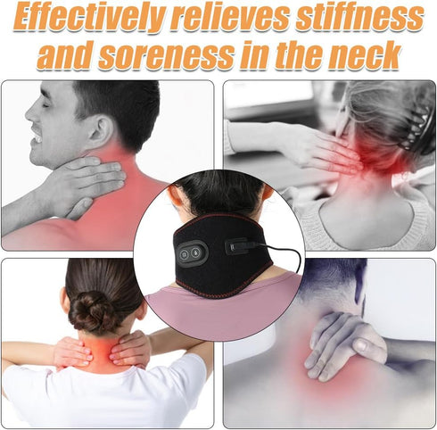 Portable Heating Pad for Neck with Massager, 3 Adjustable Temperatures & 4 Massage Modes for Pain Relief