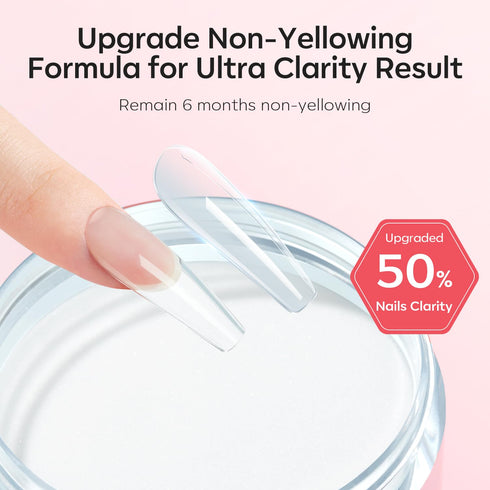 Modelones Clear Acrylic Powder, 4.23oz Large Capacity Professional Nail Powder for 3D French Nail Manicure