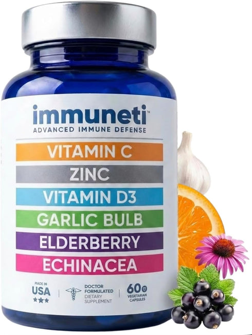 Immuneti Advanced Immune Support Doctor Formulated 6-in-1 Daily Immunity Supplement Made in
