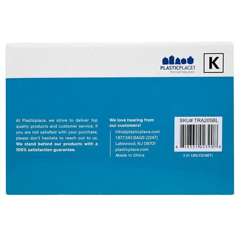 Plasticplace Custom Fit Trash Bags, Compatible with simplehuman Code K, 10 Gallon / 38 Liters, 50 Count