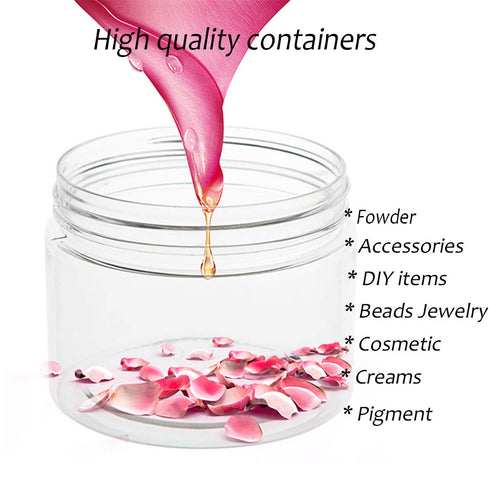 ZEJIA 10 Gram Sample Containers, 20 Count Refillable Empty Jars with Lids, Small Plastic Containers