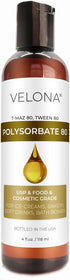 Polysorbate 80 by Velona, 4 Fl Oz | Solubilizer, Food & Cosmetic Grade for Cooking, Skin Care, Bath Bombs