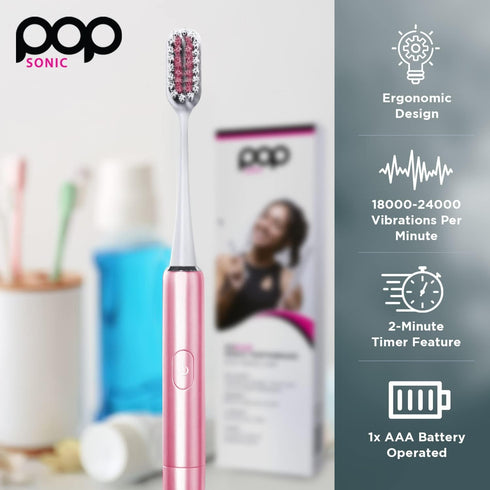 Pop Sonic Pack Go Plus Sonic Toothbrushes + Bonus for Adults w/Electric Toothbrush Case - Electric Toothbrush