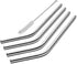Stainless Steel Drinking Straws Set of 4, Curved Metal Straws Reusable for 20 oz Tumbler, Cleaning Brush Included