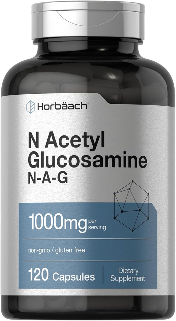 N-Acetyl Glucosamine 1000 mg, 120 Capsules, N-A-G Supplement Pills, Non-GMO & Gluten-Free by Horbaach