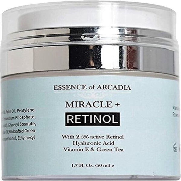 Retinol Moisturizer Cream 2.5% for Face & Eye Area - Anti-Aging Formula with Hyaluronic Acid, Vitamin E, Green Tea -