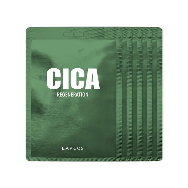LAPCOS Cica Sheet Mask, Daily Face Mask with Centella Plant Extract to Revitalize Skin, Korean Beauty Favorite, 5-Pack