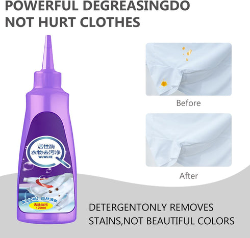 MISEDI 2pcs Spray(120ml) Laundry Stain Remover,White Shirt Guardian, Garment Stubborn Stain Cleaner Oil Remover, Collar