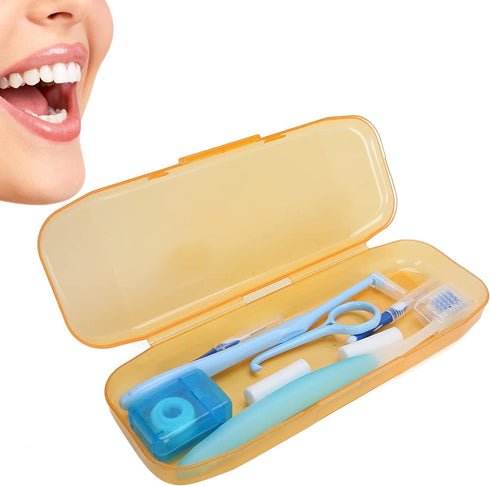 Oral Care Kit for Braces: Portable Hygiene Set with Interdental Brush, Floss, Ortho Wax, and Toothbrush Cleaning Kit