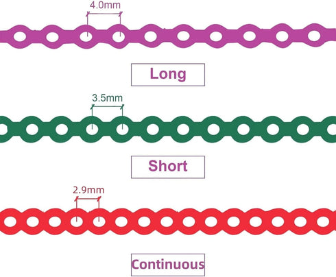 1 Roll/15Ft Orthodontic Dental Elastic Power Chains, Ultra Power Rubber Chain, Long Short Closed (Orange, Long)