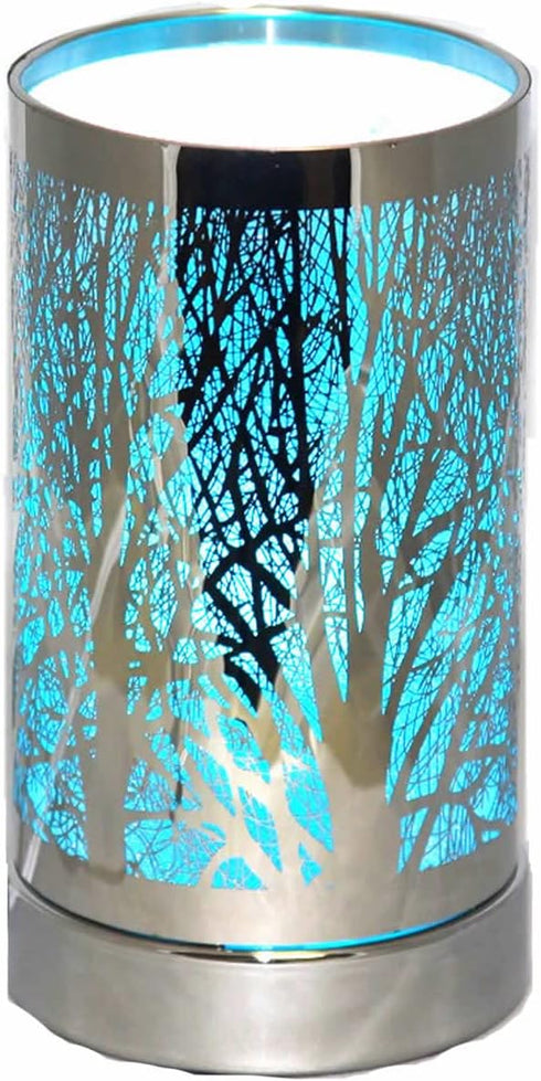 The Gel Candle Company Natural Forest Tree Scene Design Multi Color Changing Warmer Lamp with Dish