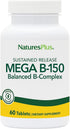 NaturesPlus Mega B150 Complex | 60 Vegetarian Tablets | Maximum Potency B Complex Vitamin Supplement