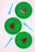 DecorRack 30 Small Plastic Plates, Heavy Duty 7 Inch Disposable Party Ware for Kids Birthday, Green