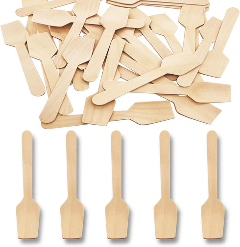 Mini Wooden Spoons, 200 Pcs 4 Inch Disposable Biodegradable Birchwood Dessert Spoons