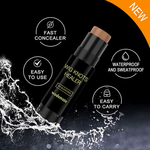 Wig Lace Dyeing Stick, Portable Natural Knots Healer with Brush, Hair Color Stick for Lace Wigs, Dark Brown (04)