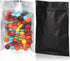 100pcs 5.5"X 7.8" Resealable Mylar Bags, Smell Proof Food Storage Foil Pouch with Front Matte Clear Back Matte Black